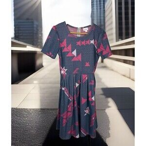 LuLaRoe Dress Short Sleeve Pockets Pleated Swing Gray Simply‎ Comfortable Medium